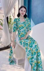 Áo Dài Cổ Vuông Tay Sóng AD1302 (áo lẻ)