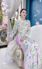 Áo Dài 4 Tà Xếp Eo Thắt Nút AD9003.9294 (áo lẻ)