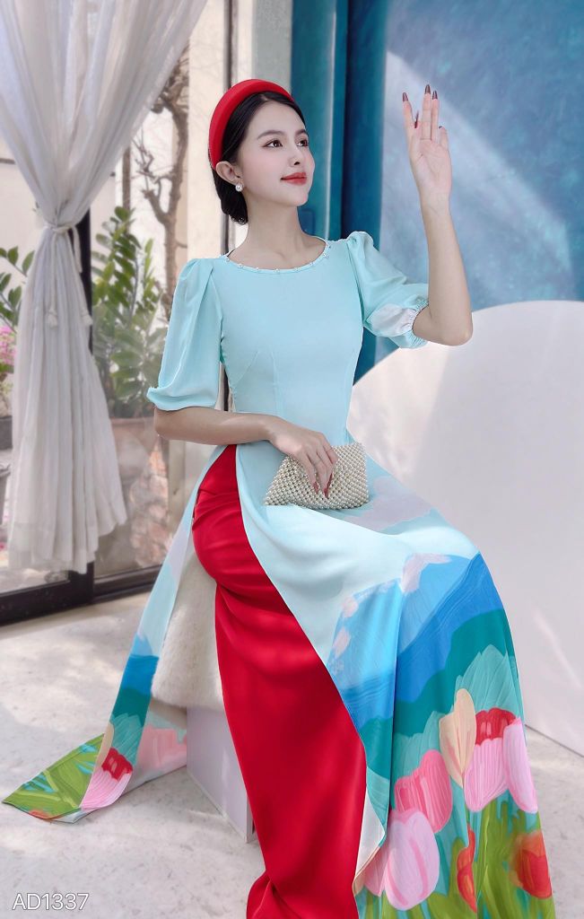 Áo Dài Cổ Thuyền Ngọc AD1337 (áo lẻ)