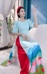 Áo Dài Cổ Thuyền Ngọc AD1337 (áo lẻ)