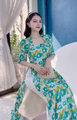 Áo Dài Cổ Vuông Tay Sóng AD1302 (áo lẻ)