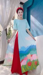 Áo Dài Cổ Thuyền Ngọc AD1337 (áo lẻ)