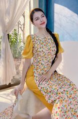 Áo Dài Bi Tay Màu AD9002.9224 (áo lẻ)