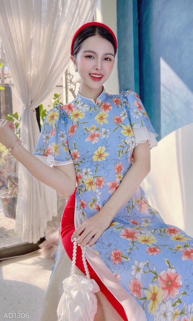 Áo Dài 4 Tà Tay Mây Bay AD1306 (áo lẻ)
