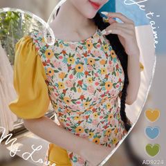 Áo Dài Bi Tay Màu AD9002.9224 (áo lẻ)