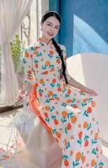 Áo Dài Truyền Thống Họa Tiết AD1013 (áo lẻ)