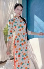 Áo Dài Truyền Thống Họa Tiết AD1013 (áo lẻ)