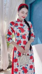 Áo Dài Truyền Thống Họa Tiết AD1013 (áo lẻ)