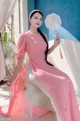 Áo Dài 4T Chiffon Hoa Đỗ Quyên AD1349 (áo lẻ)