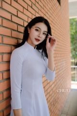 Áo Dài Trắng Lụa Ý Truyền Thống AD9001.8013 (áo lẻ)