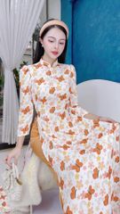 Áo Dài Họa Tiết TT Tay Bồng AD1379 (áo lẻ)