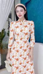Áo Dài Họa Tiết TT Tay Bồng AD1379 (áo lẻ)