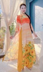 Áo Dài Sunset Chân Hoa AD1346 (áo lẻ)