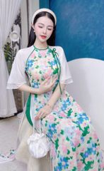 Áo Dài 4 Tà Viền Tay Đôi AD9003.1376 (áo lẻ)