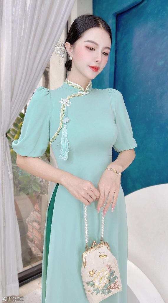 Áo Dài Ren Thạch Lam AD1342 (áo lẻ)