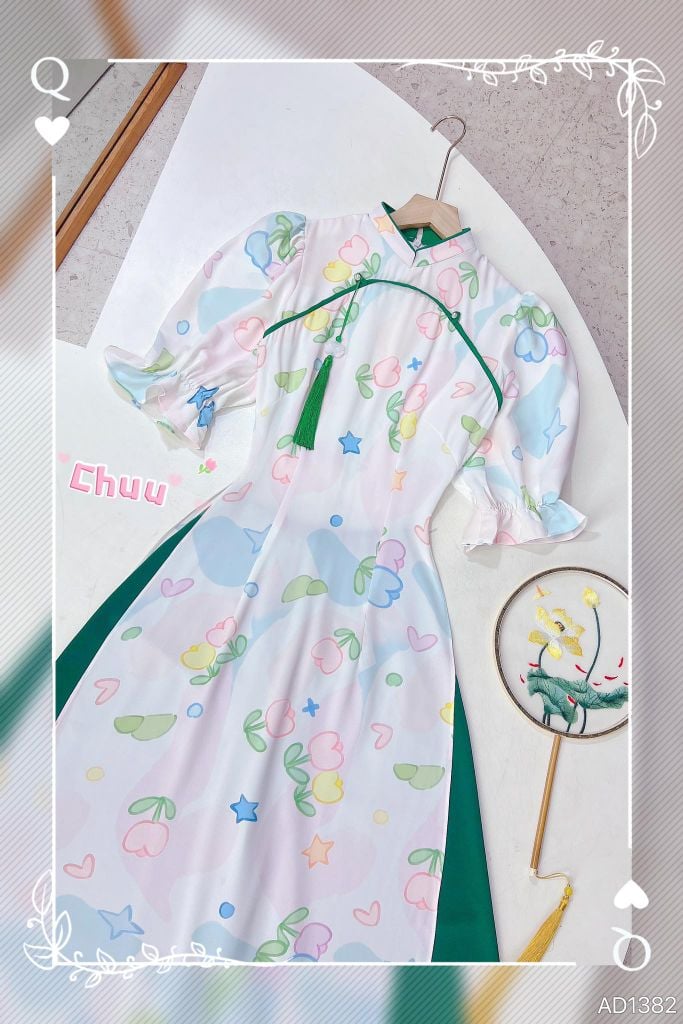 Áo Dài Mắt Bồ Câu AD1382 (áo lẻ)