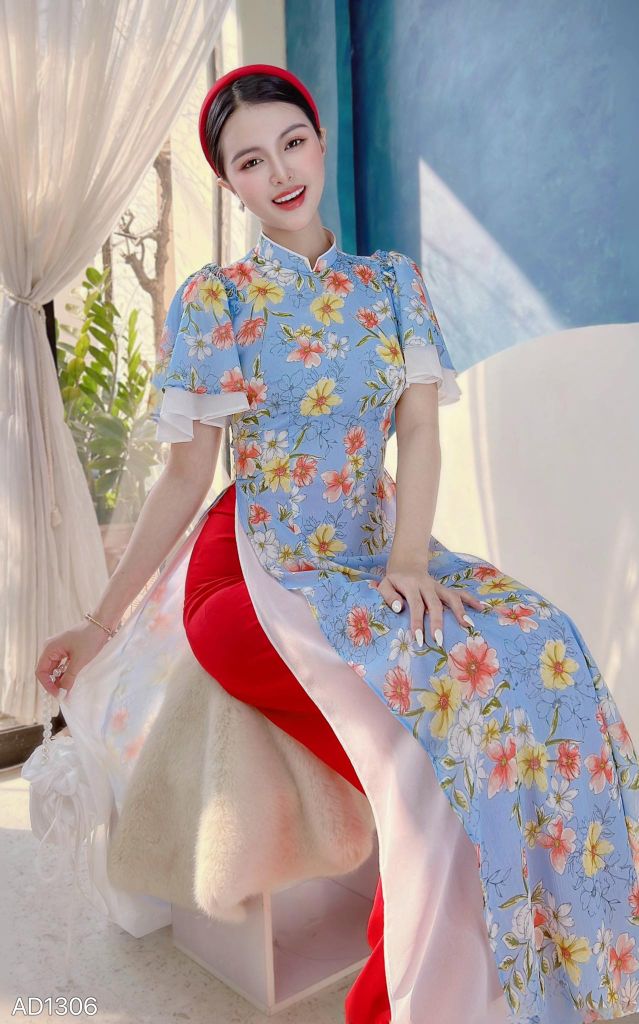 Áo Dài 4 Tà Tay Mây Bay AD1306 (áo lẻ)