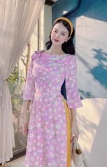 Áo Dài Hoa Nơ Vai Tay Xẻ AD9264 (áo lẻ)