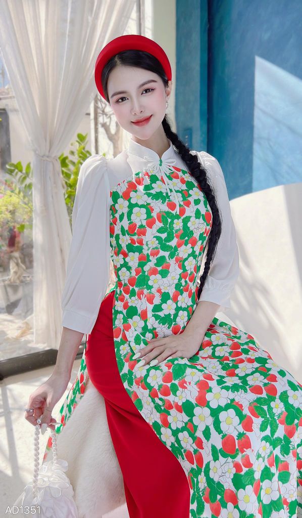 Áo Dài Chuồn Chuồn Xòe Cánh AD9002.1351 (áo lẻ)
