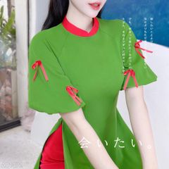 Áo Dài Tay Bí Đính Nơ AD1372 (áo lẻ)