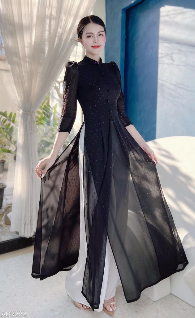 Áo Dài 4T Tứ Thân Nút Bọc AD9282 (áo lẻ)