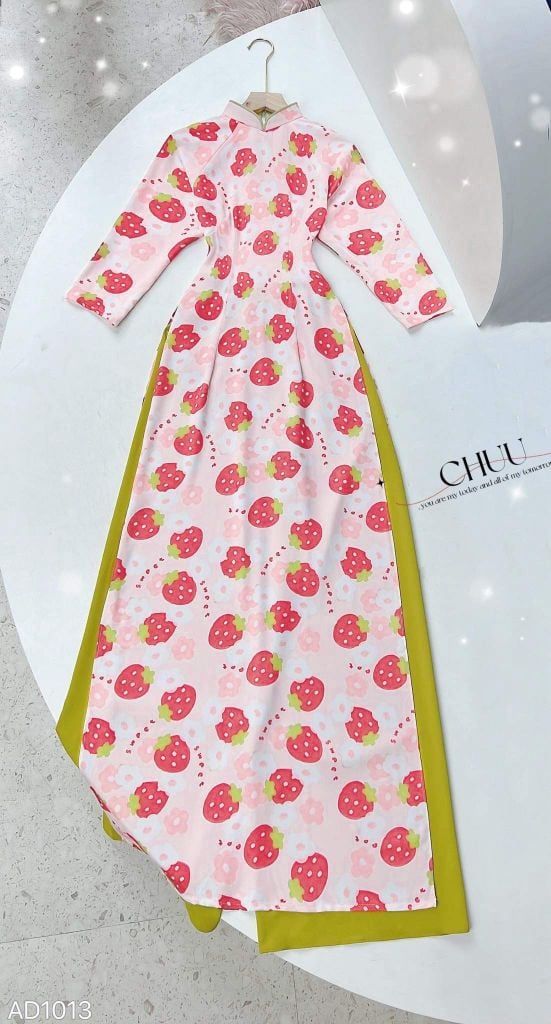 Áo Dài Truyền Thống Họa Tiết AD1013 (áo lẻ)