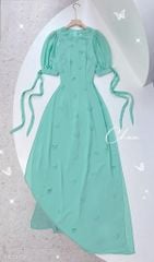 Áo Dài 4T Chiffon Hoa Đỗ Quyên AD1349 (áo lẻ)