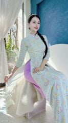 Áo Dài Truyền Thống Họa Tiết AD1013 (áo lẻ)