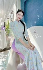 Áo Dài Truyền Thống Họa Tiết AD1013 (áo lẻ)