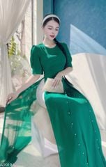 Áo Dài 4 Tà Tăm Tứ Thân Ngọc AD9003.9194 (áo lẻ)