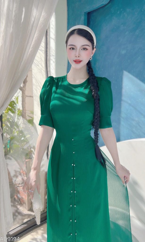 Áo Dài 4 Tà Tăm Tứ Thân Ngọc AD9003.9194 (áo lẻ)