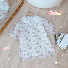 Áo Sơ Mi Cổ Ren Nút Tàu Ngọc A1626