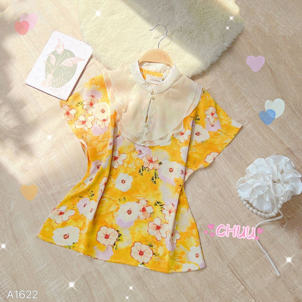 Áo Cổ Tơ Tay Hến A1622