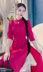 Áo Dài Cổ Trụ Nơ Đôi AD1361 (áo lẻ)