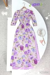 Áo Dài Vân Gấm Ngọc Màu AD1384 (áo lẻ)