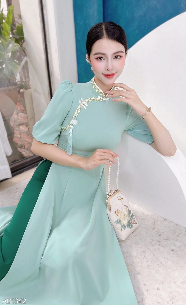 Áo Dài Ren Thạch Lam AD1342 (áo lẻ)