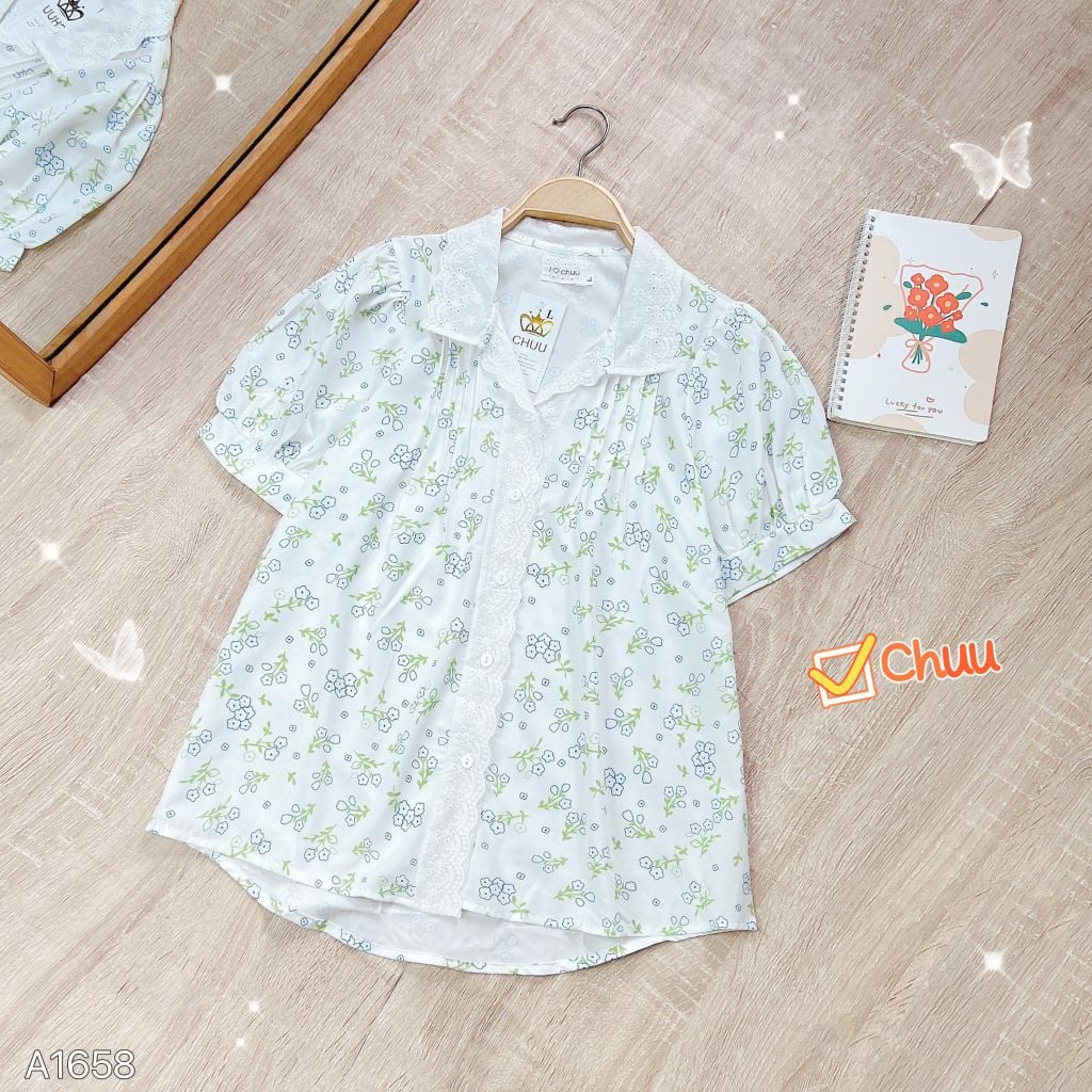 Áo Sơ Mi Lụa Cổ Boi Thêu A1658