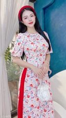 Áo Dài Cổ Trong Tay Bí Đỏ AD9002.1369 (áo lẻ)