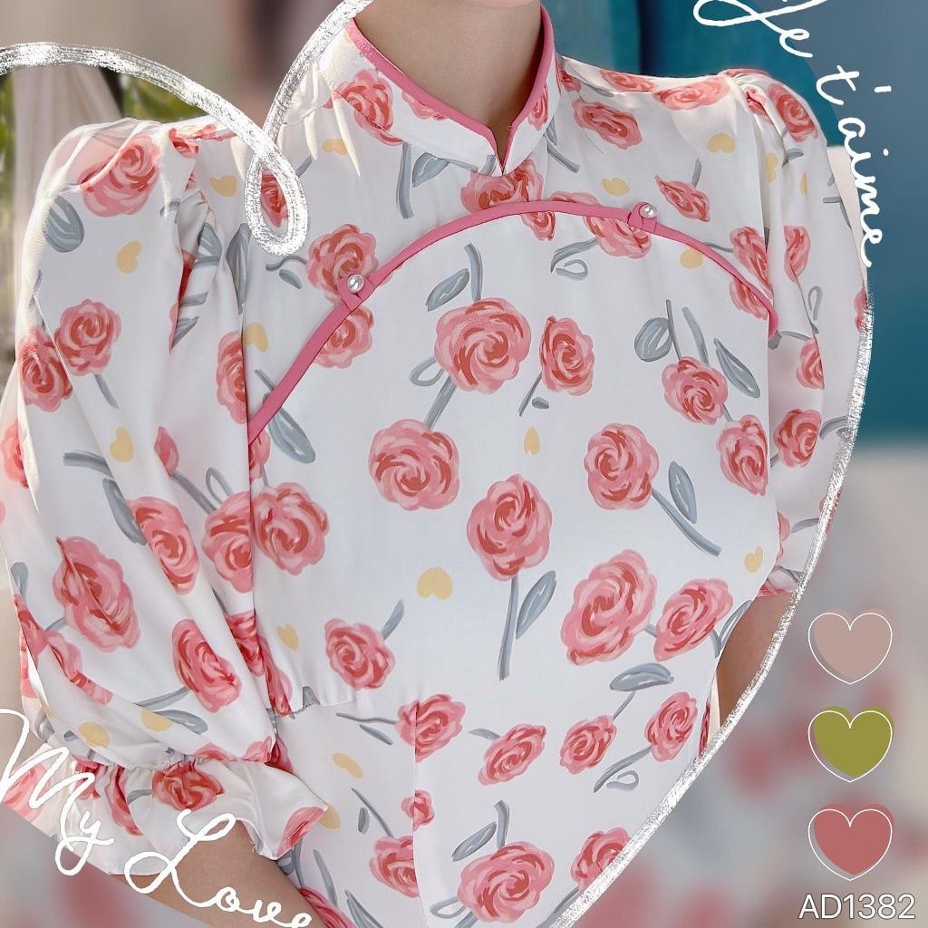 Áo Dài Mắt Bồ Câu AD1382 (áo lẻ)