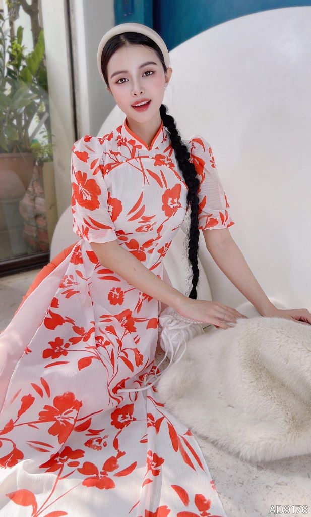 Áo Dài 4T Ngọc Trai Màu AD9176 (áo lẻ)