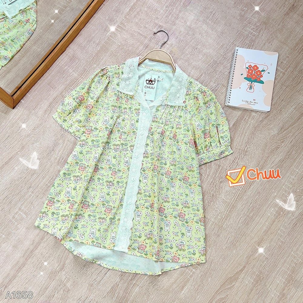 Áo Sơ Mi Lụa Cổ Boi Thêu A1658