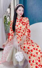 Áo Dài Trái Tim Nơ True Love AD1367 (áo lẻ)
