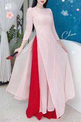 Áo Dài 4 Tà Bông Tuyết Ngọc AD9177 (áo lẻ)