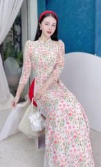 Áo Dài 4 Tà Tay Lỡ Bồng Hoa AD9003.1386 (áo lẻ)