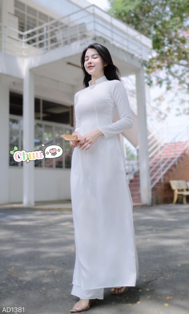 Áo Dài TT Bâu Vuông AD1381 (áo lẻ)