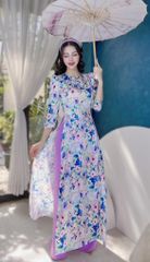 Áo Dài Vân Gấm Ngọc Màu AD1384 (áo lẻ)