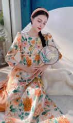 Áo Dài Vân Gấm Ngọc Màu AD1384 (áo lẻ)