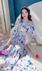 Áo Dài Vân Gấm Ngọc Màu AD1384 (áo lẻ)