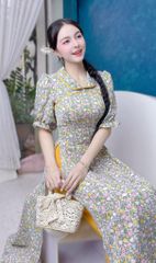 Áo Dài Cổ Sen Sao Mộc AD9255 (áo lẻ)