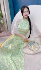 Áo Dài Cổ Viền Gió Xuân AD1393 (áo lẻ)
